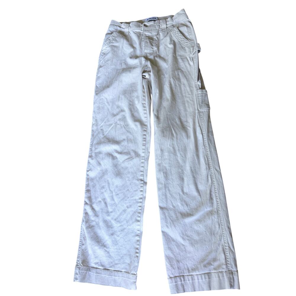 RSQ Womens Carpenter Pants Size 26 White Wide Leg Utility Cargo Y2K Skater Jeans
